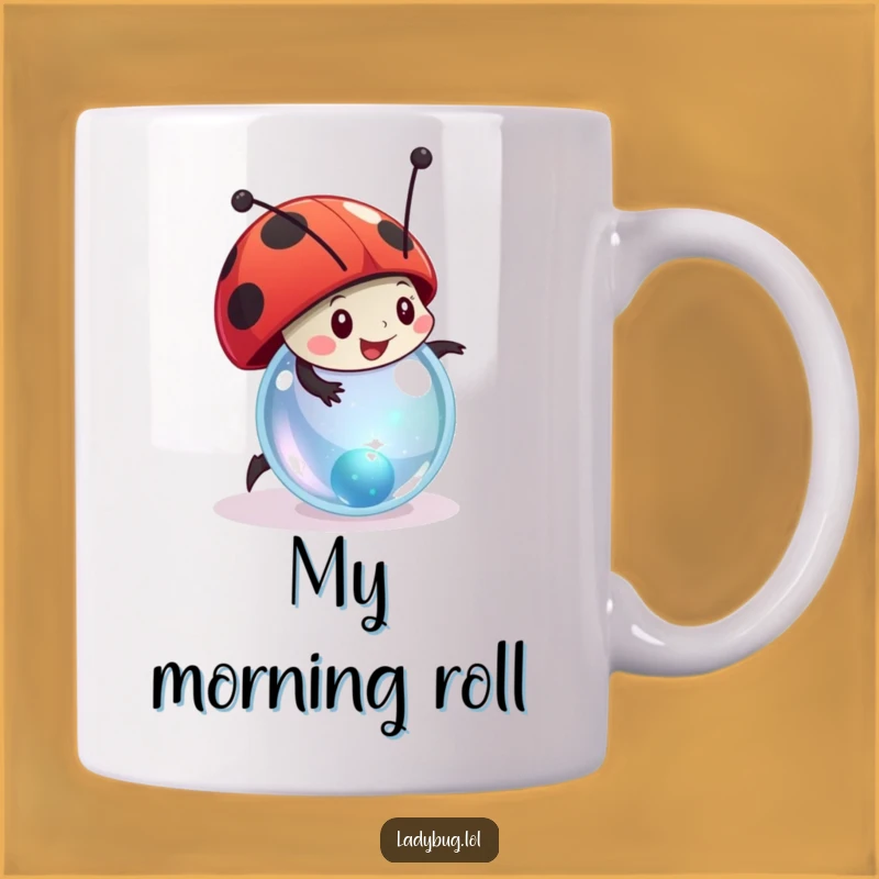Funny Ladybug Mug: Rolling Marble Fun, Joyful Design, Perfect Gift