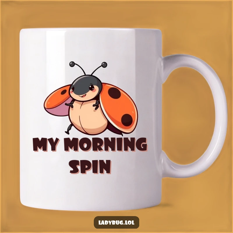 Funny Playful Ladybug Mug: Joyful Insect Humor Gift for Her or Him