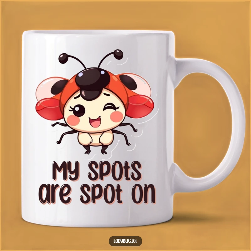 Funny Joyful Ladybug Mug - Cute Red Winged Insect, Perfect Gift