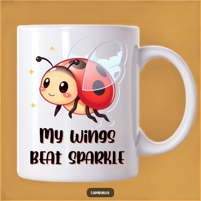 Funny Ladybug Flying Mug: Vibrant Wings Sparkle for a Hilarious Gift!