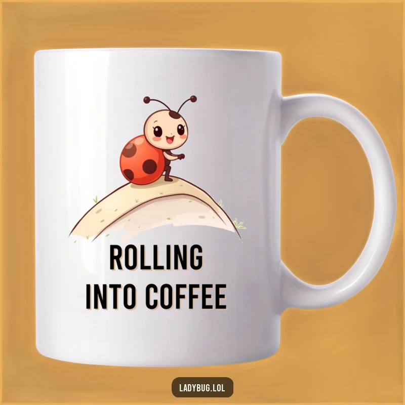 Funny Ladybug Roll Mug: Energetic Character Fun for a Joyful Sip, Perfect Funny Gift