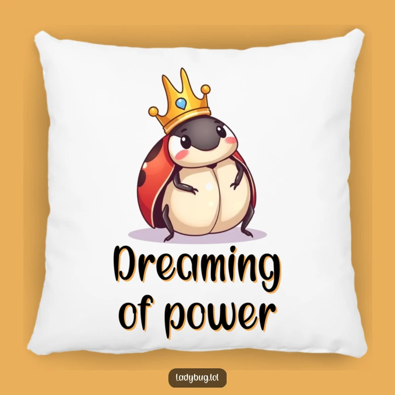 Comfy Funny Royal Ladybug Crown Pillow: Plush Royalty, Cozy Funny Gift