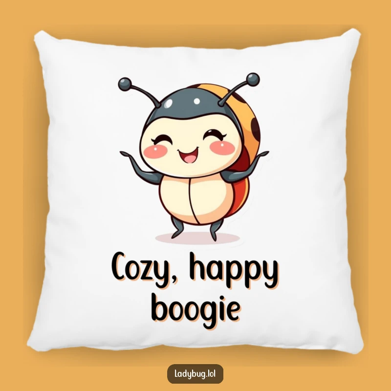 Funny Smiling Ladybug Shimmy Pillow - Cozy Comfort with a Dance