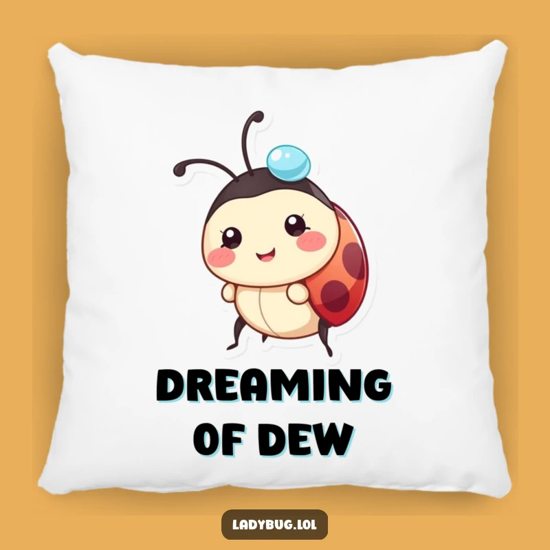 Funny Ladybug Pillow: Dewdrop Balance, Cozy & Humorous Accent Gift