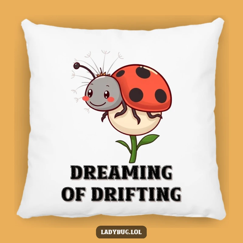 Funny Ladybug Dandelion Pillow: Comical Ride, Perfect Gift for Bug Lovers