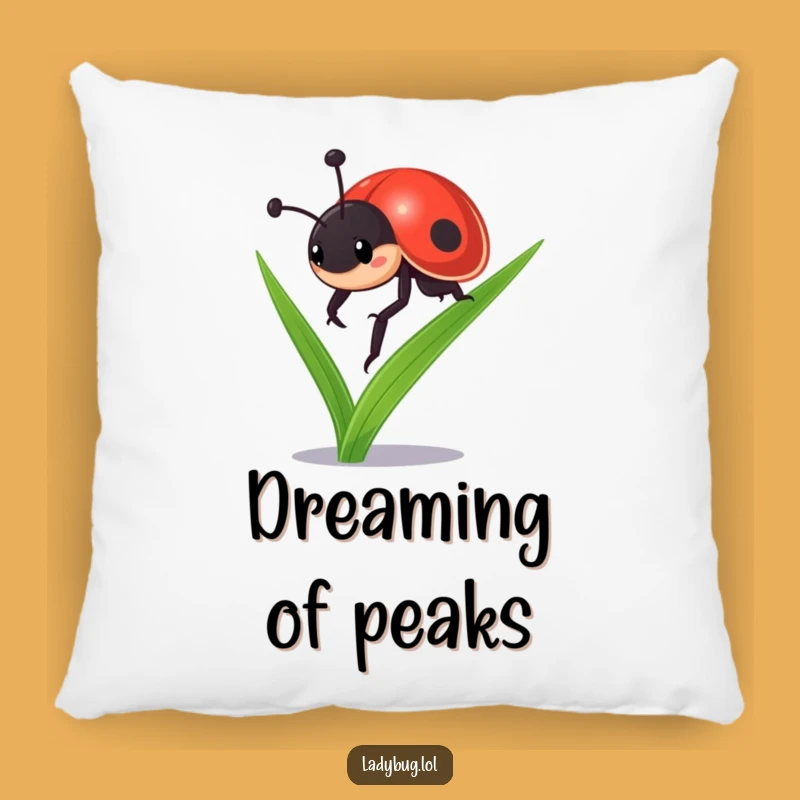 Funny Determined Ladybug Pillow - Cozy Comfort with a Motivational Ladybug Design
