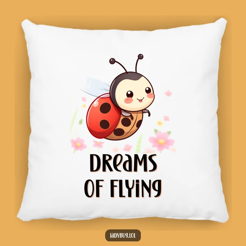 Funny Flying Ladybug Pillow - Soft, Happy Insect Character Cushion Gift