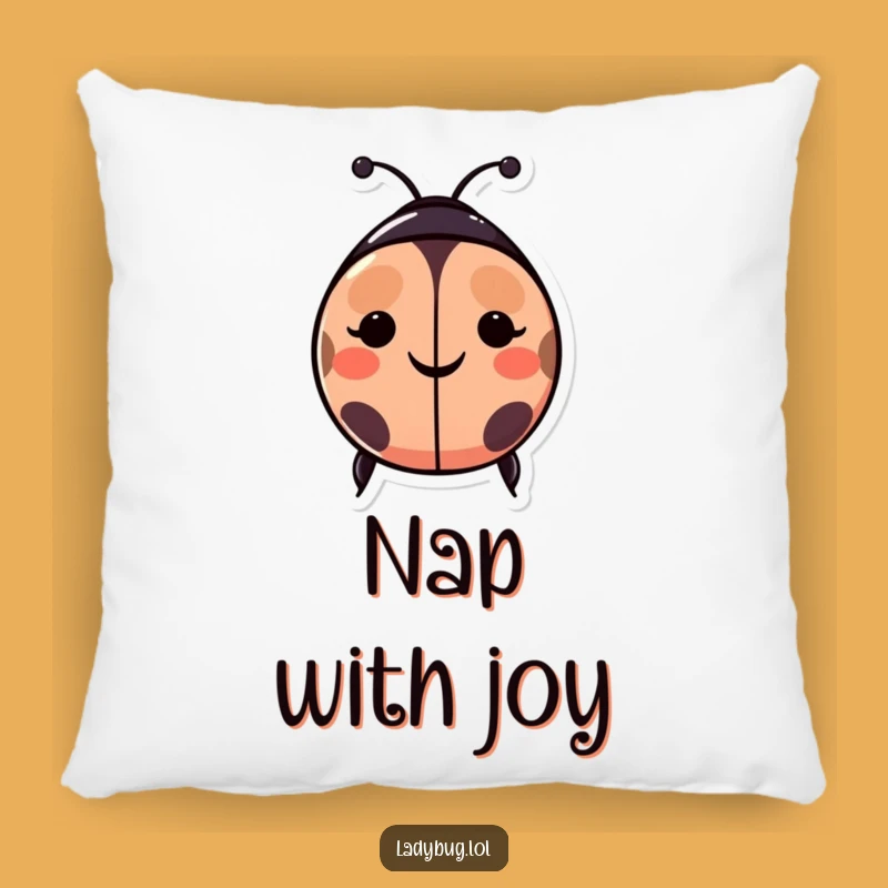 Funny Happy Ladybug Pillow - Cozy Comfort with a Cheerful Smiley Face Design