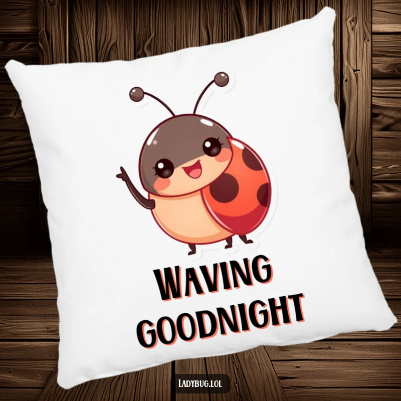 Funny Ladybug Antennae Pillow featuring a cheerful ladybug waving its antennae, providing soft comfort with cute humor.