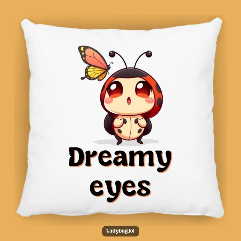 Funny Ladybug Butterfly Pillow: Cozy Amazed Insect Cushion, Great Funny Gift!