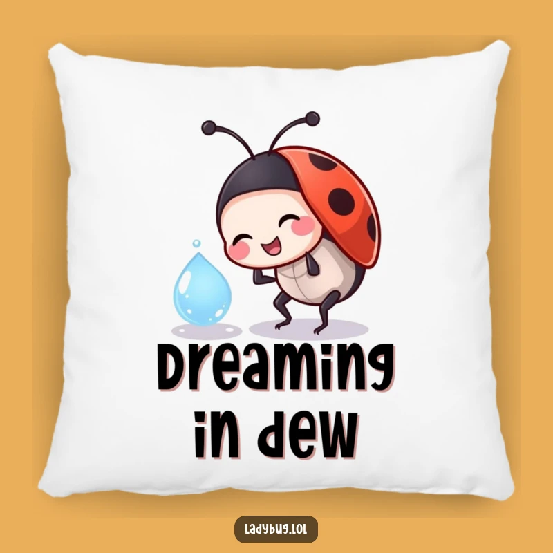 Funny Ladybug Dewdrop Pillow - Soft Playful Cushion, Comfy Funny Gift Accent