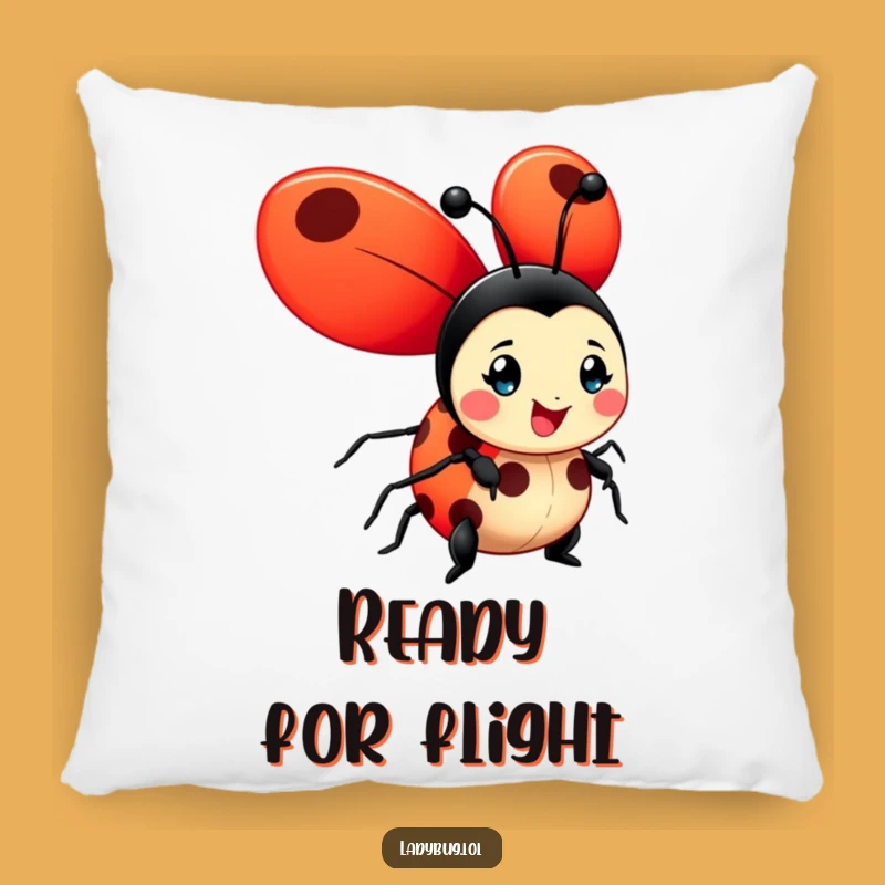 Funny Ladybug Pillow: Cheerful Wings Accent, Comfy & Humorous Gift