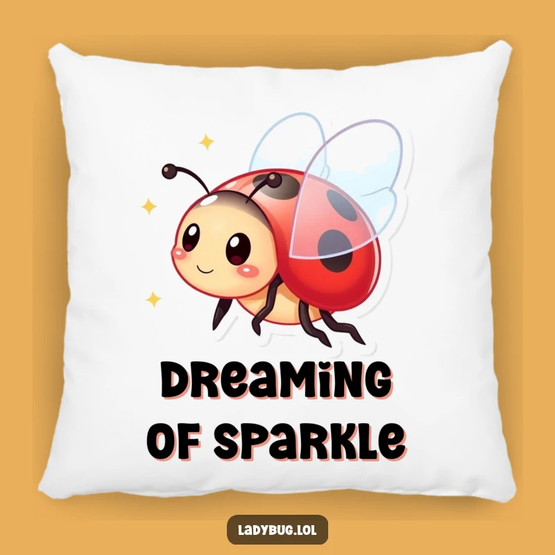 Funny Ladybug Pillow: Vibrant Sparkling Wings for a Cozy, Cheerful Accent!