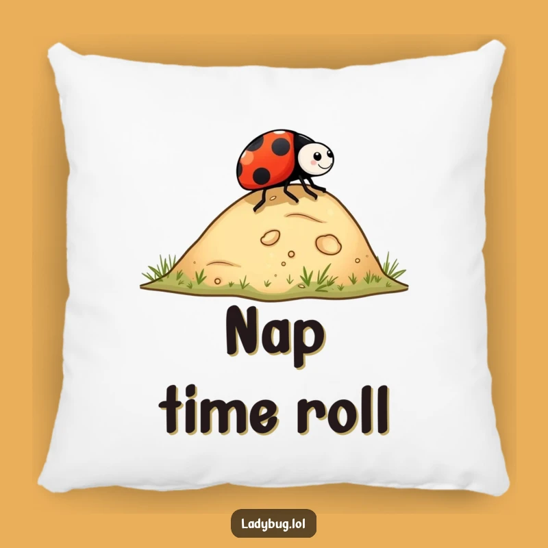Funny Ladybug Rolling Hill Pillow - Cozy Comfort for Adventurous Souls