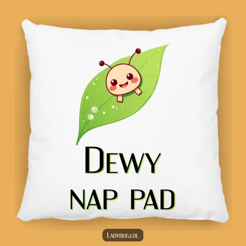 Funny Ladybug Sliding Pillow: Cozy Dewy Leaf Comfort
