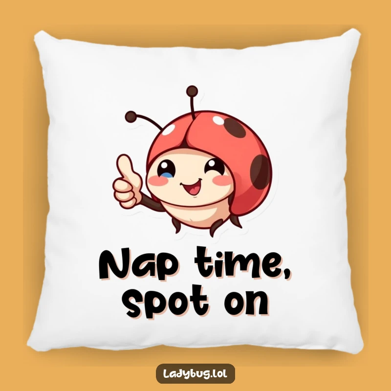 Funny Ladybug Thumbs Up Pillow: Comfy & Hilarious Accent for Your Sofa