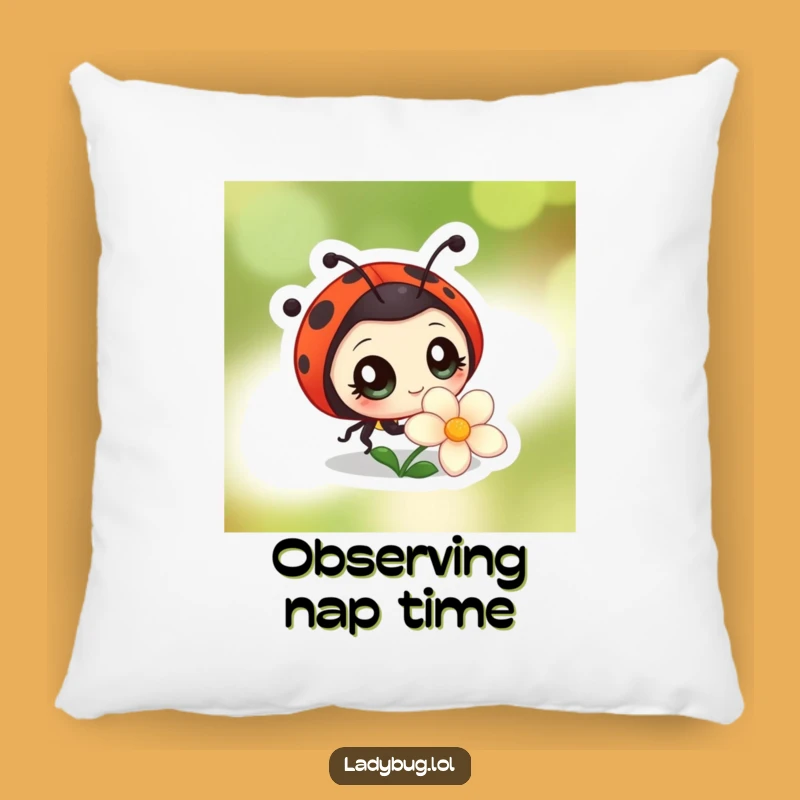 Funny Curious Ladybug Pillow: Cozy Insect Accent, Hilarious Funny Gift