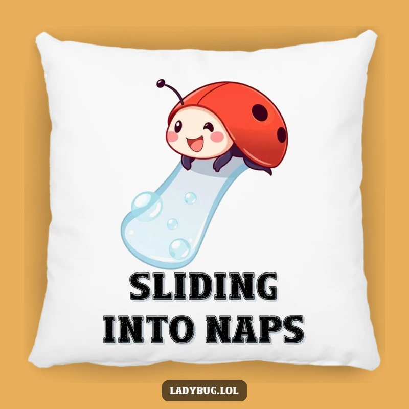 Funny Ladybug Dewdrop Slide Pillow: Cuddle Up With This Playful Comfort