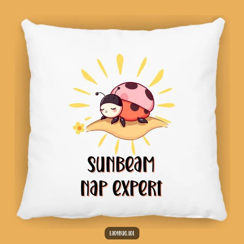 Funny Ladybug Nap Pillow: Charming Napper on a Sunbeam for Cozy Comfort!
