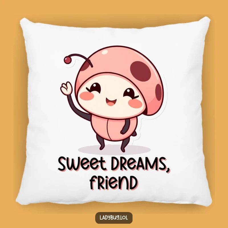 Funny Smiling Ladybug Pillow: Soft Waving Bug Cushion Gift