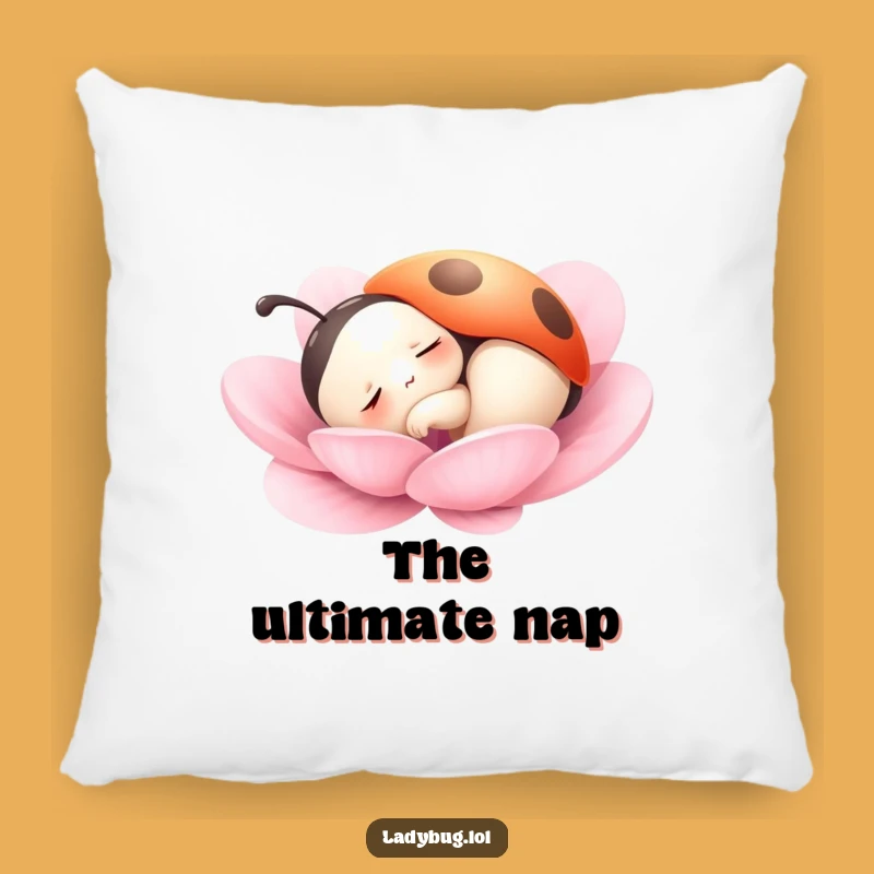 Funny Sleepy Ladybug Pillow: Cozy Insect Accent, Hilarious Funny Gift