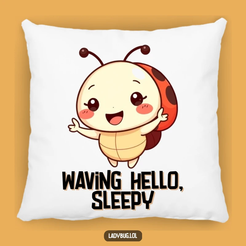 Funny Ladybug Wave Pillow: Cuddle Up with this Smiling Character Comfort, Ideal Funny Gift