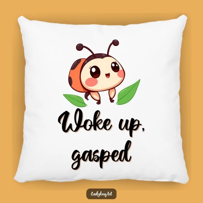 Funny Ladybug Pillow: Surprised Spotty Accent Pillow, Cozy Humor Gift
