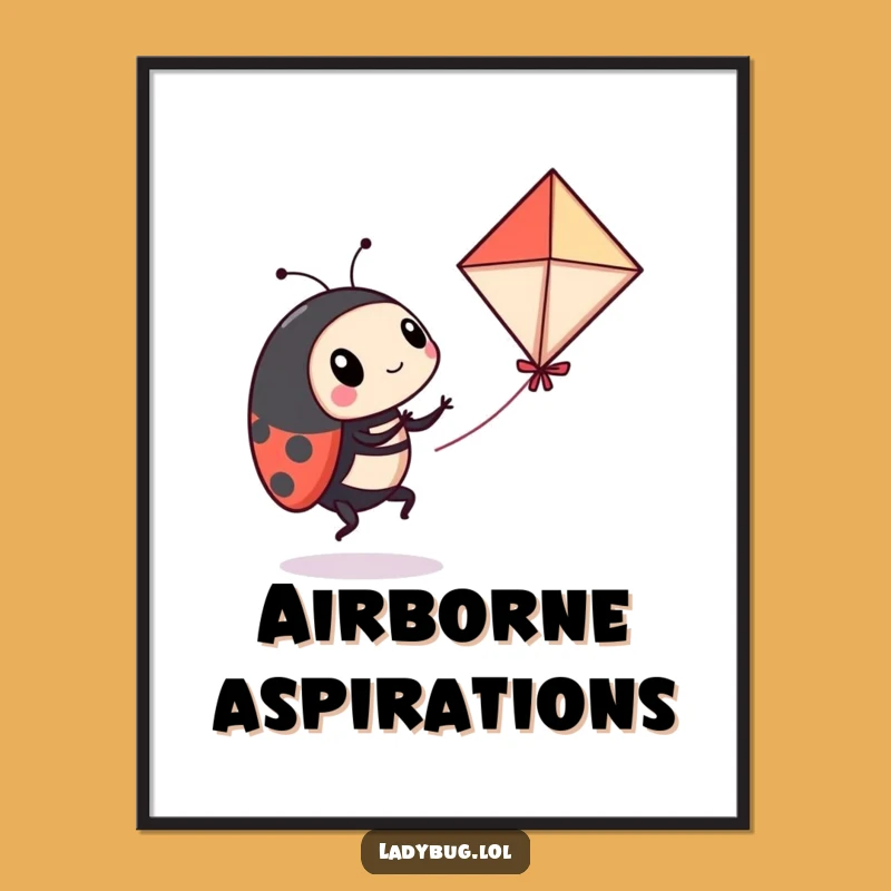 Funny Flying Ladybug Kite Digital Art - Comical Adventure Download