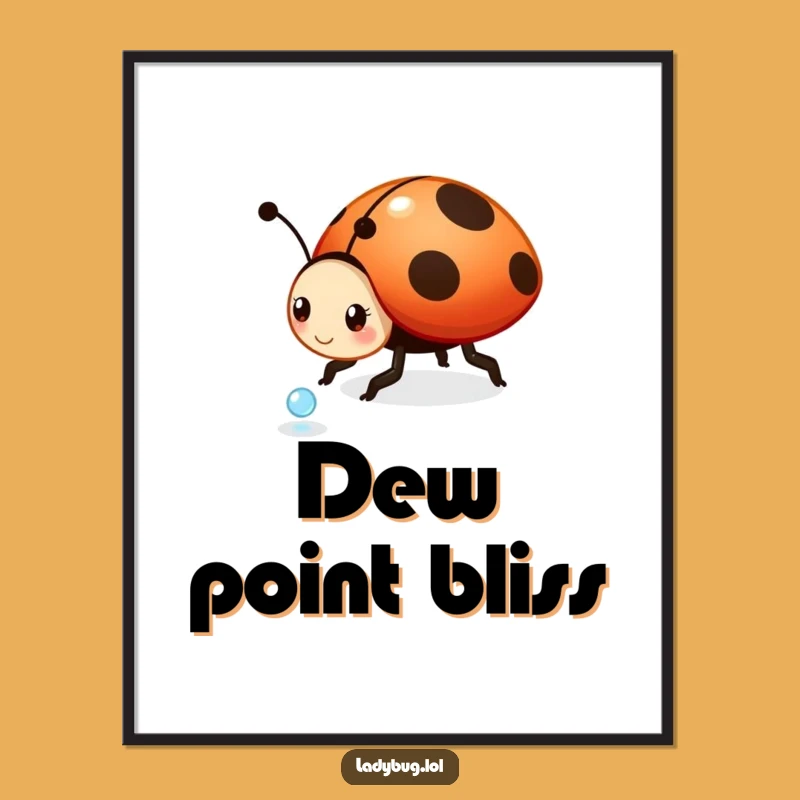Funny Playful Ladybug Digital Art Print - Whimsical Decor to Brighten Your Walls