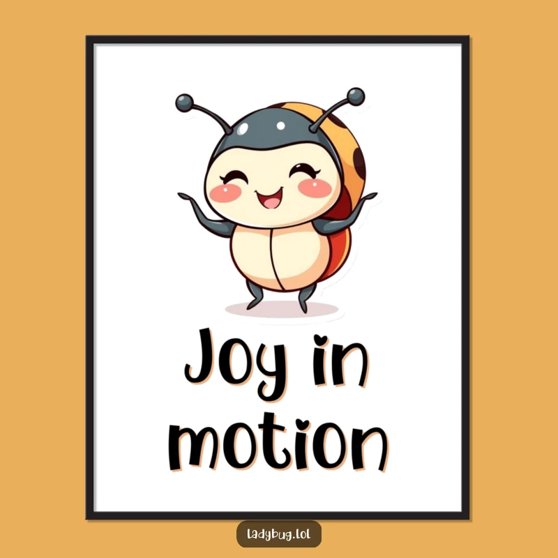 Funny Smiling Ladybug Shimmy Digital Art - Instant Joy for Your Walls