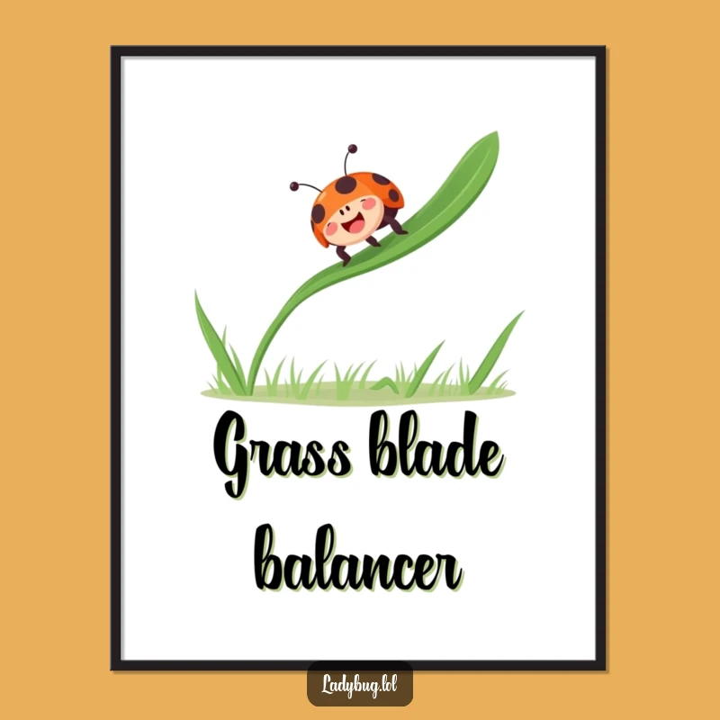Funny Ladybug Grass Digital Art - Instant Joyful Decor