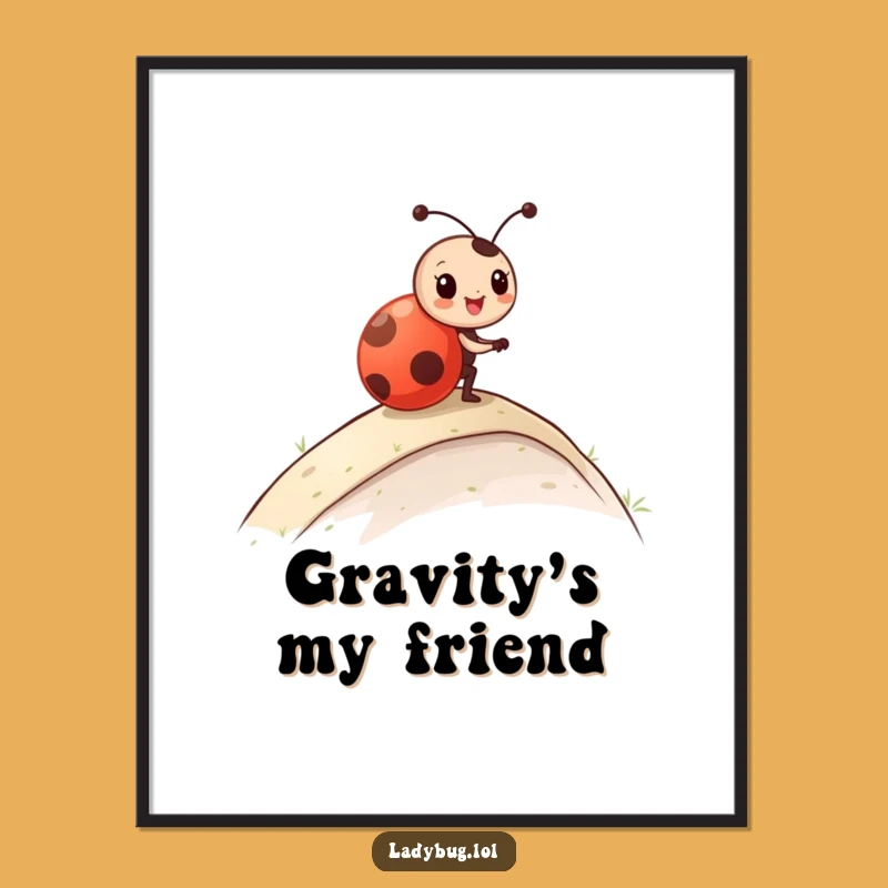 Funny Ladybug Roll Digital Art: Instant Joyful Decor with Rolling Character, Perfect Funny Gift