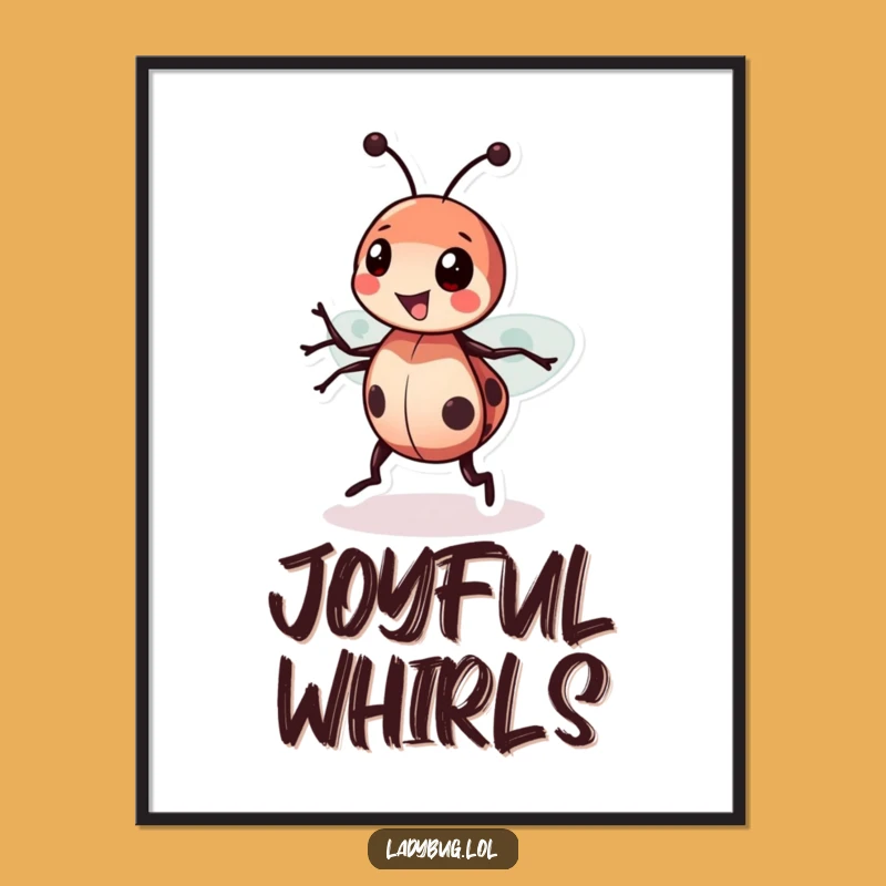 Funny Ladybug Spin Digital Art: Instant Cheerful Decor