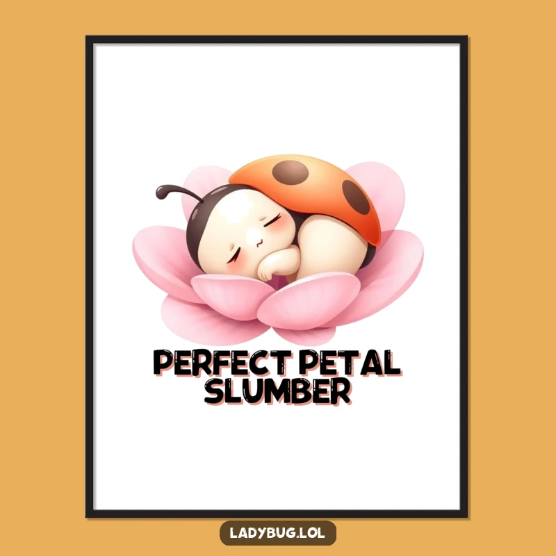 Funny Ladybug Digital Art: Peaceful Insect Illustration, Instant Funny Gift Download