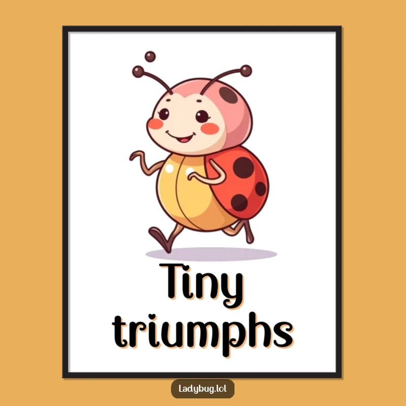 Funny Ladybug Jogger Digital Art - Cheerful Insect Character Printable Gift