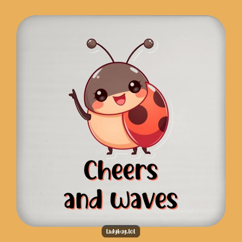 Funny Ladybug Antennae Coaster: Protect Surfaces with a Wave