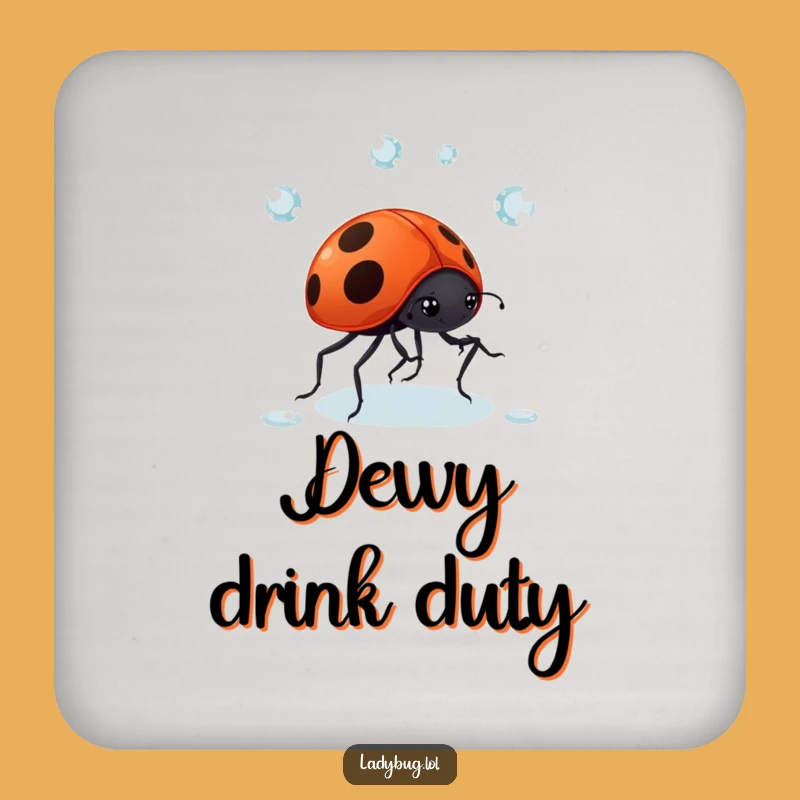 Funny Ladybug Dewdrop Drink Coaster: Comical Juggling Protection, Perfect Gift
