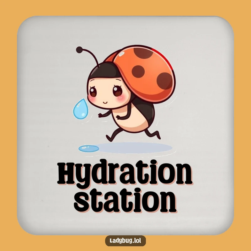 Funny Busy Ladybug Coaster - Dewdrop Duty, Table Protector