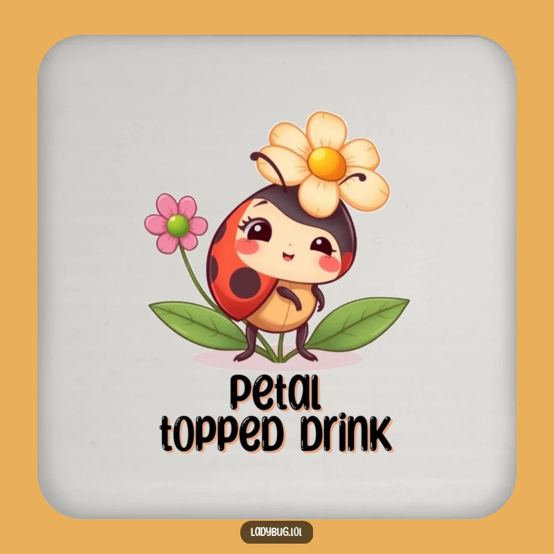 Funny Flower Hat Ladybug Coaster - Comical Surface Protection