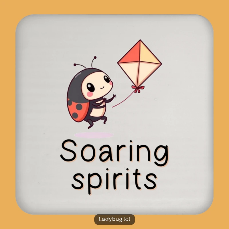Funny Flying Ladybug Kite Coaster - Hilarious Surface Protection