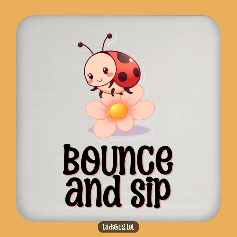 Funny Ladybug Bounce Coaster Set: Playful Petal Protection, Barware Fun Gift