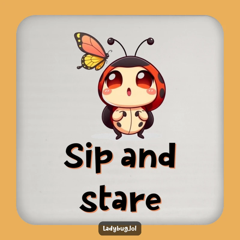 Funny Ladybug Butterfly Coaster: Amazed Insect Art, Perfect Funny Gift Protector!