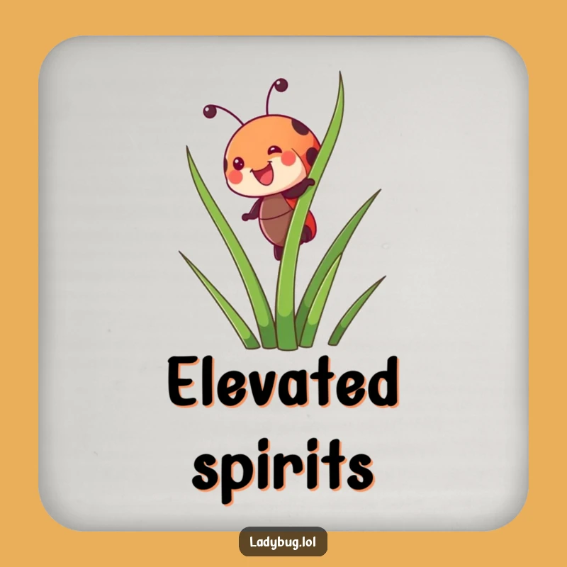 Funny Ladybug Climb Coaster - Protect Surfaces with Insect Art, Humorous Gift