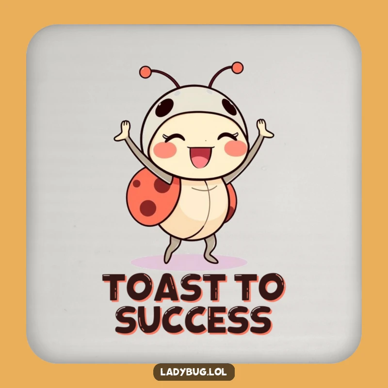 Funny Ladybug Dance Coaster Set - Festive Bug Design, Protective Funny Gift