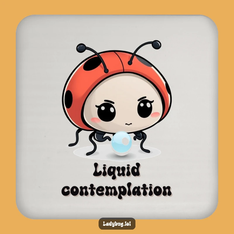 Funny Ladybug Dewdrop Coaster - Protect Surfaces with Insect Art, Humorous Gift