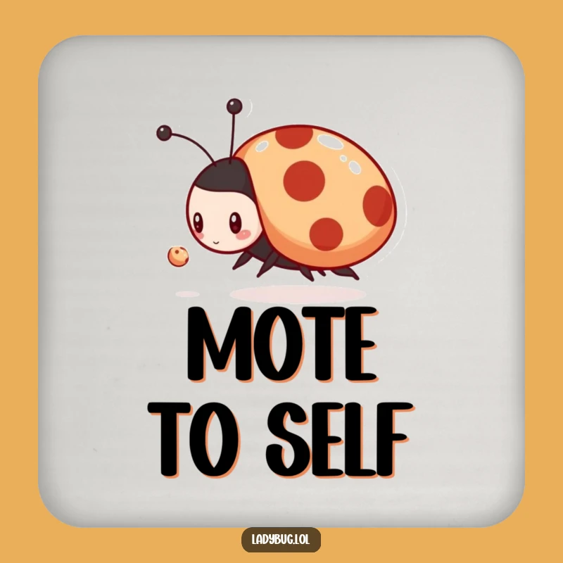 Funny Ladybug Dust Chase Coaster - Protect Surfaces with Insect Art, Humorous Gift