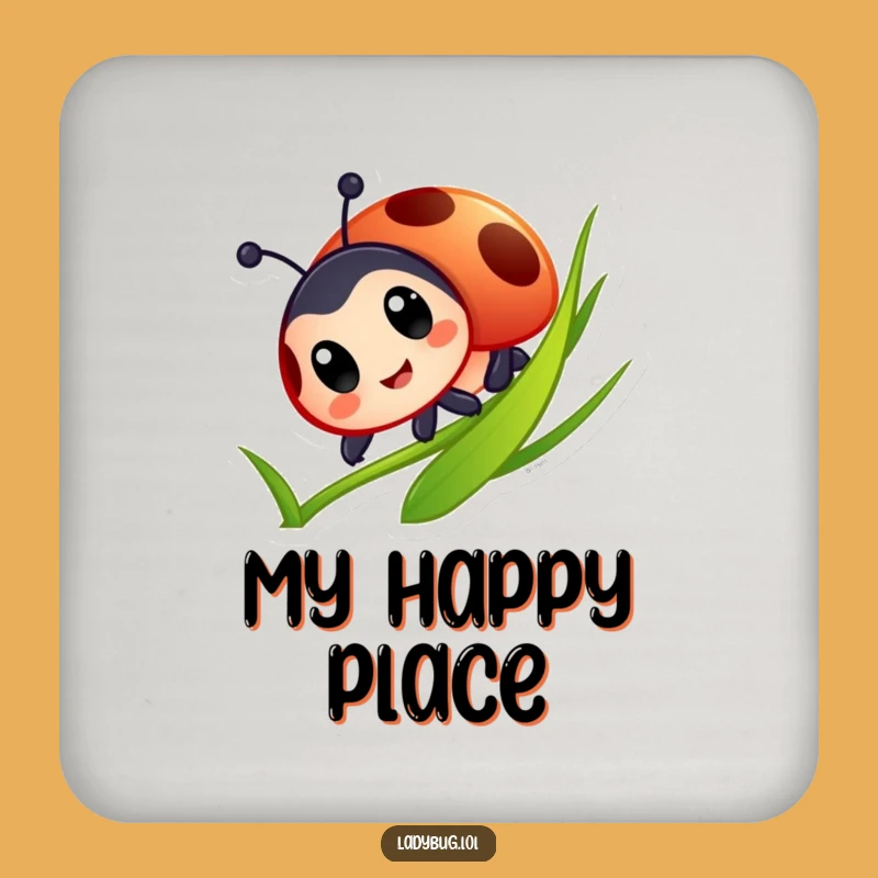 Funny Ladybug Grass Sliding Coasters: Protect Surfaces with Charm, Set of Funny Gifts