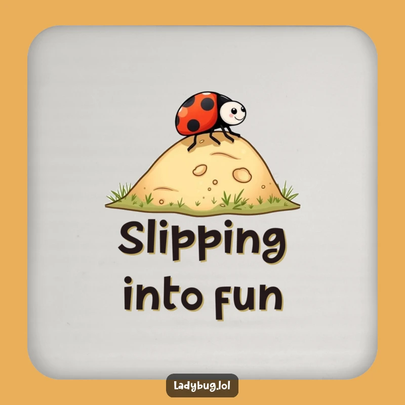 Funny Ladybug Rolling Hill Coasters - Protect Surfaces with Playful Charm