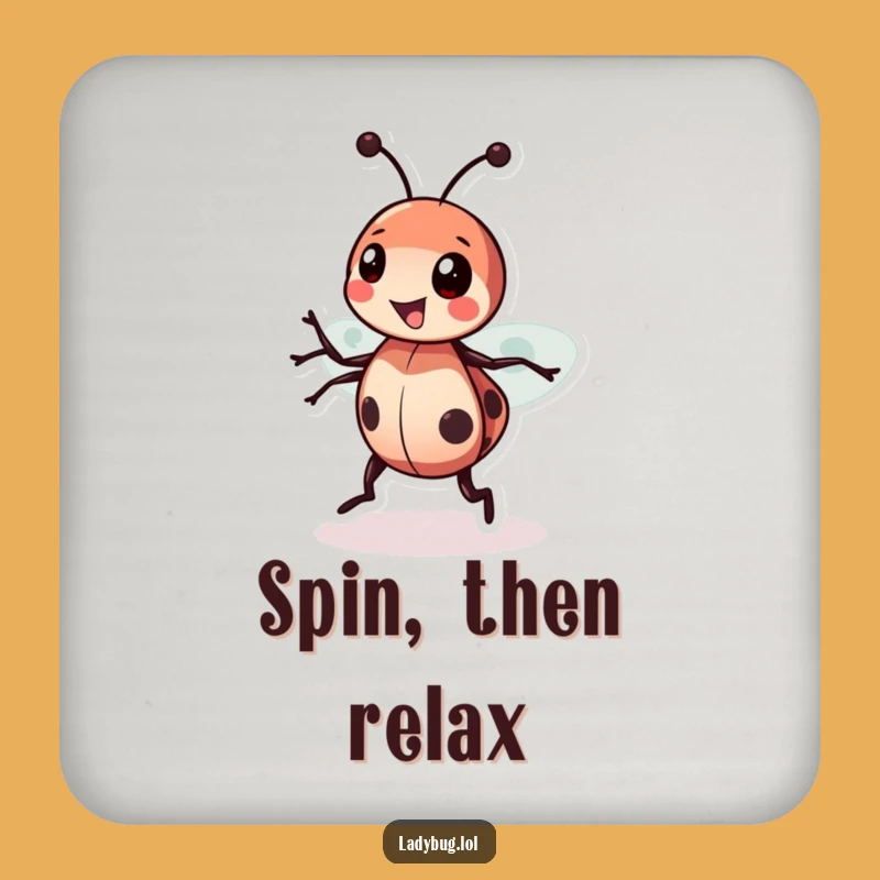 Funny Ladybug Spin Coaster: Protect Surfaces with Cheer