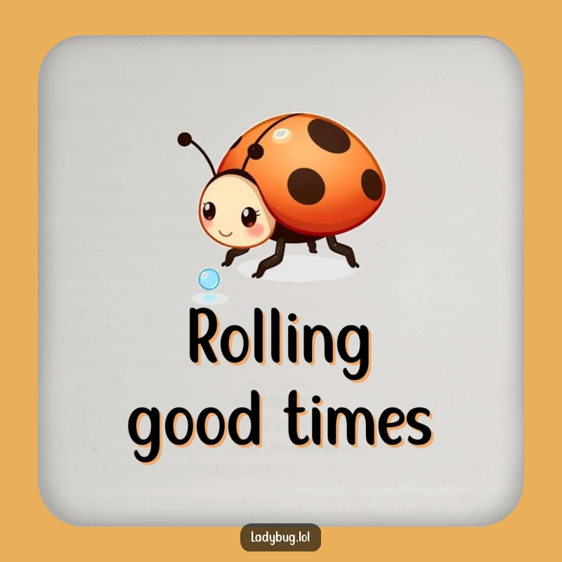 Funny Playful Ladybug Drink Coaster - Protect Surfaces with a Dash of Whimsy